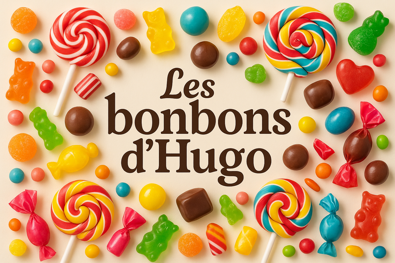avec le nom "Les bonbons d'hugo"